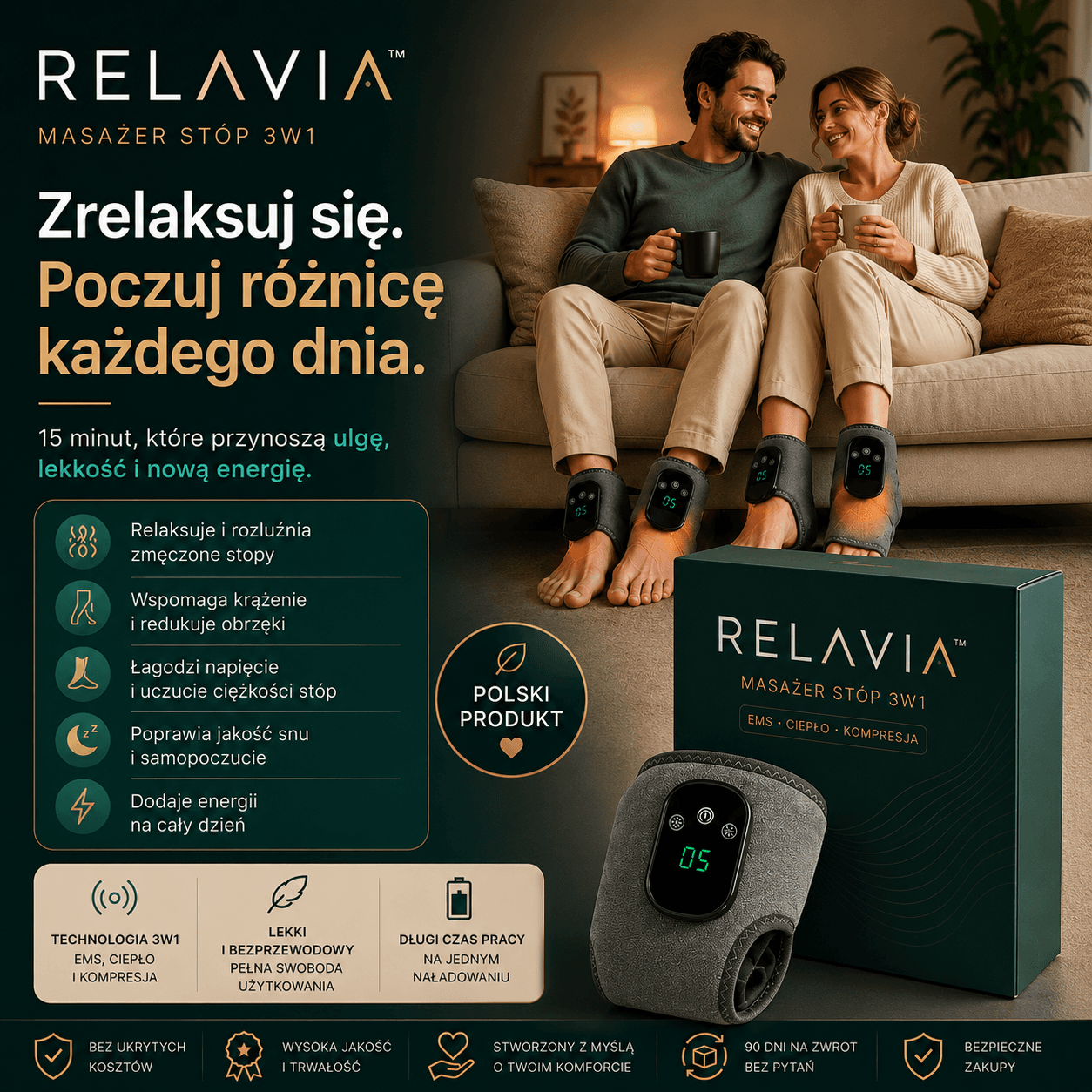 RELIVIA™ 3w1 - Masażer kostek