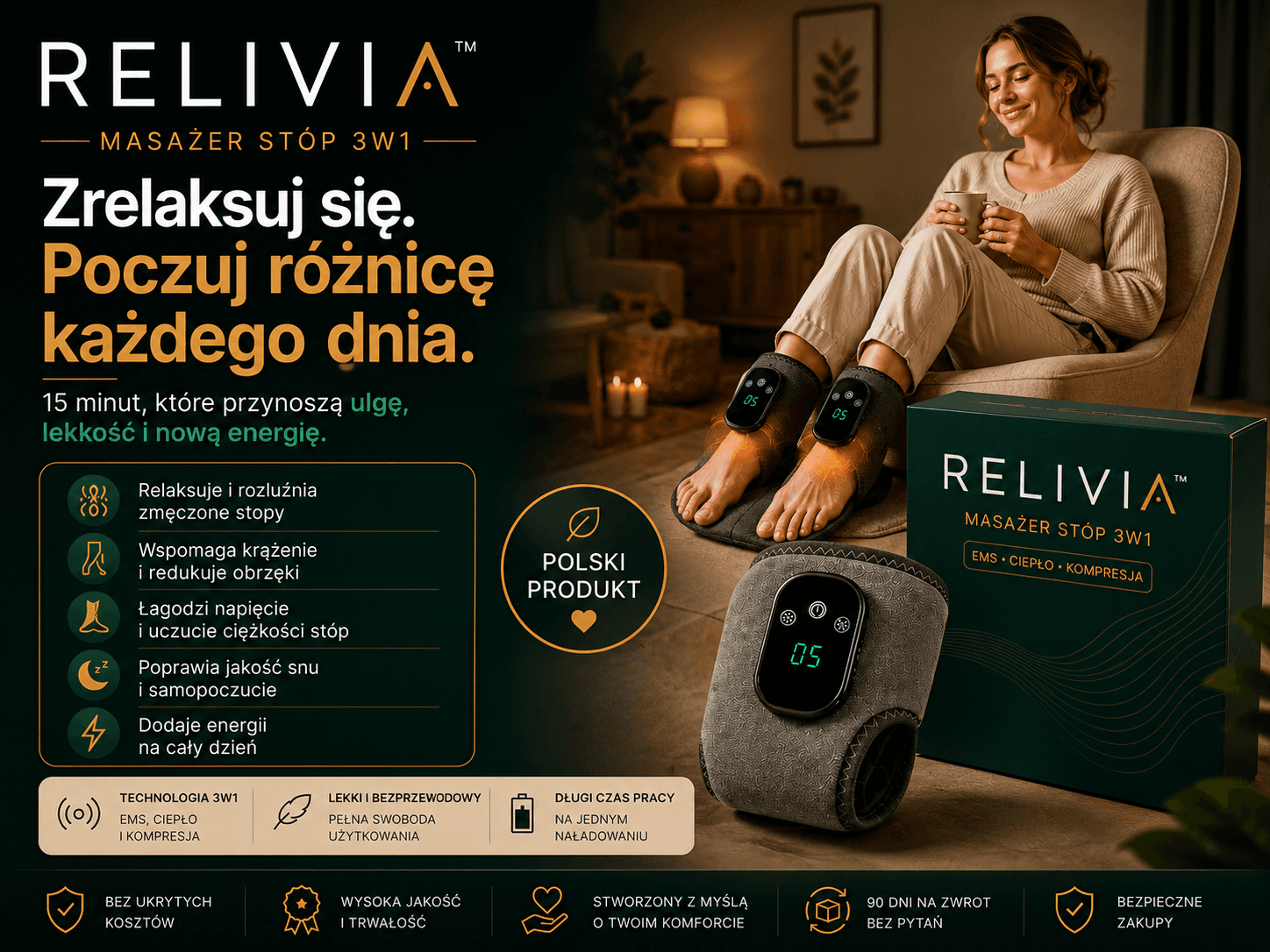 RELIVIA™ 3w1 - Masażer kostek